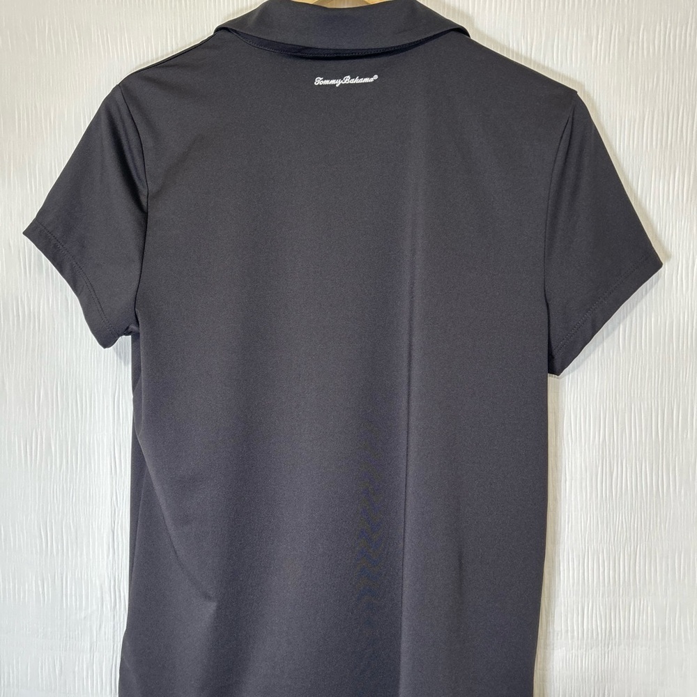 Tommy Bahama Golf Black Fitted Polo Short Sleeve Tee - Picture 2 of 6